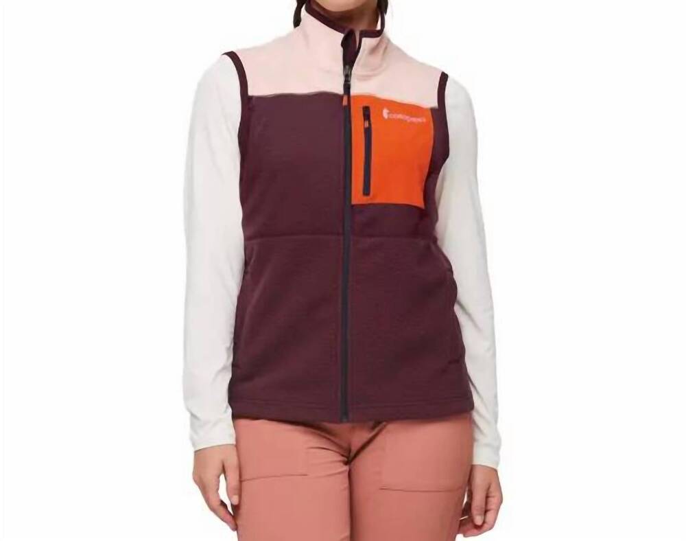 NEW COTOPAXI abrazo fleece vest in rosewood/wine